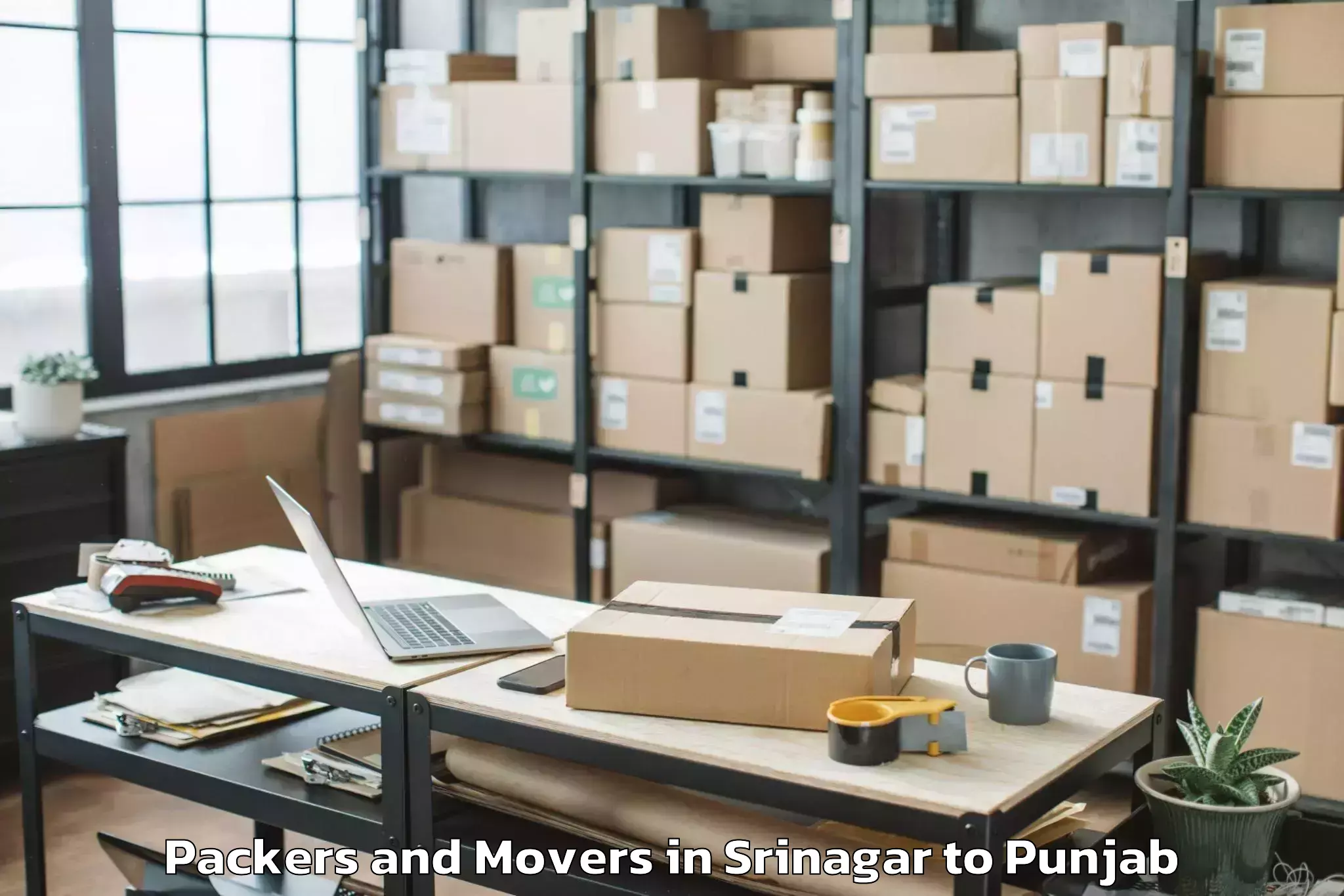 Reliable Srinagar to Kiratpur Packers And Movers